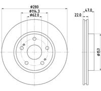 2x Disco freno ventilazione interna 8DD 355 116-771 HELLA per SUZUKI SX4
