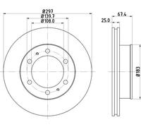 2x Disco freno ventilazione interna 8DD 355 116-821 HELLA per TOYOTA