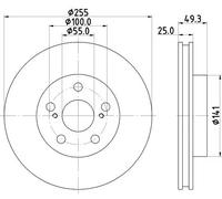 2x Disco freno ventilazione interna 8DD 355 116-981 HELLA per TOYOTA LEXUS