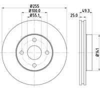 2x Disco freno ventilazione interna 8DD 355 118-621 HELLA per TOYOTA COROLLA