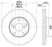 2x Disco freno ventilazione interna 8DD 355 118-691 HELLA PAGID per TOYOTA