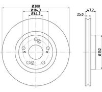 HELLA 8DD 355 118-701 Disco freno