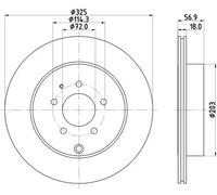 HELLA 8DD 355 119-401 Disco freno
