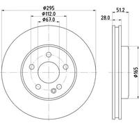 2x Disco freno ventilazione interna 8DD 355 119-591 HELLA per MERCEDES-BENZ