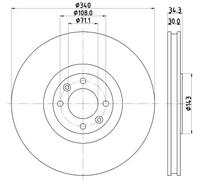 2x Disco freno ventilazione interna 8DD 355 119-641 HELLA per CITROËN PEUGEOT DS
