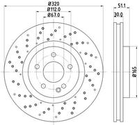 2x Disco freno ventilazione interna 8DD 355 120-351 HELLA per MERCEDES-BENZ