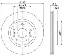 2x Disco freno ventilazione interna 8DD 355 120-521 HELLA per SUZUKI SX4 S-CROSS
