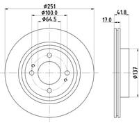 HELLA 8DD 355 122-991 Disco freno