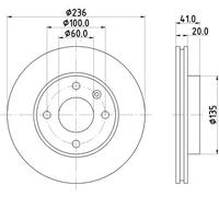 2x Disco freno ventilazione interna 8DD 355 123-121 HELLA per OPEL KARL
