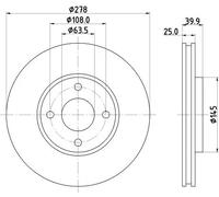 2x Disco freno ventilazione interna 8DD 355 123-461 HELLA per FORD ECOSPORT