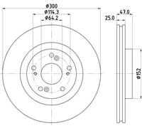 2x Disco freno ventilazione interna 8DD 355 125-081 HELLA per HONDA