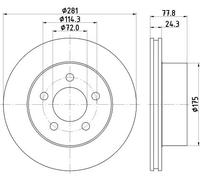 2x Disco freno ventilazione interna 8DD 355 125-371 HELLA per JEEP CHEROKEE