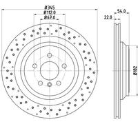 2x Disco freno ventilazione interna 8DD 355 126-281 HELLA per MERCEDES-BENZ GLE