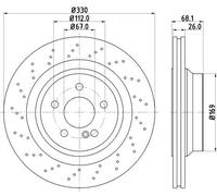 2x Disco freno ventilazione interna 8DD 355 126-401 HELLA per MERCEDES-BENZ CLS