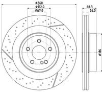 2x Disco freno ventilazione interna 8DD 355 126-871 HELLA per MERCEDES-BENZ CLS