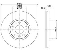 2x Disco freno ventilazione interna 8DD 355 127-091 HELLA per OPEL OMEGA A