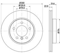 Disco Freno Hella 8DD 355 127-391 Pro High Carbon per Bmw Bmw (brilliance)