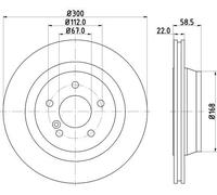 Disco Freno Hella 8DD 355 127-481 Pro High Carbon per Mercedes Benz