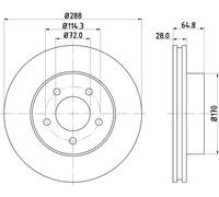 2x Disco freno ventilazione interna 8DD 355 127-901 HELLA per JEEP CHEROKEE