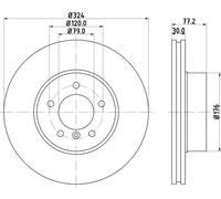 2x Disco freno ventilazione interna 8DD 355 128-111 HELLA per BMW 5 5 Touring 6