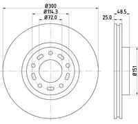 2x Disco freno ventilazione interna 8DD 355 128-241 HELLA per MAZDA 5 3