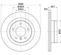 HELLA PAGID 8DD 355 128-361 Discofreno,54330PRO_HC,ad alto tenore di carbonio,rivestito,300mm,19.9mm,ventilazione interna,per es. BMW