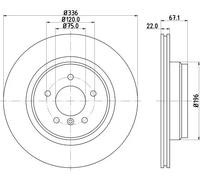 2x Disco freno ventilazione interna 8DD 355 128-441 HELLA per BMW 3 Touring 3 X1