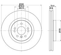2x Disco freno ventilazione interna 8DD 355 128-581 HELLA per MERCEDES-BENZ