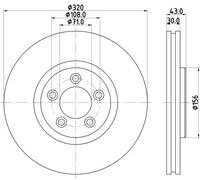 2x Disco freno ventilazione interna 8DD 355 128-691 HELLA per JAGUAR DAIMLER