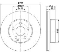 2x Disco freno ventilazione interna 8DD 355 128-701 HELLA PAGID