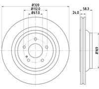 2x Disco freno ventilazione interna 8DD 355 128-751 HELLA per MERCEDES-BENZ SL