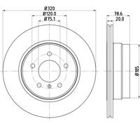 2x Disco freno ventilazione interna 8DD 355 128-761 HELLA per BMW X5 X6
