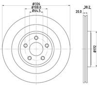 HELLA PAGID 8DD 355 128-971 Discofreno,54780PRO_HC,ad alto tenore di carbonio,rivestito,326mm,20mm,ventilazione interna,per es. DAIMLER / JAGUAR