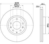 2x Disco freno ventilazione interna 8DD 355 128-991 HELLA per MAZDA 6 Tre volumi