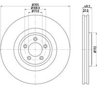 2x Disco freno ventilazione interna 8DD 355 129-071 HELLA per JAGUAR XF I XJ