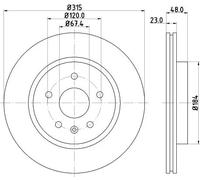 2x Disco freno ventilazione interna 8DD 355 129-101 HELLA per OPEL SAAB