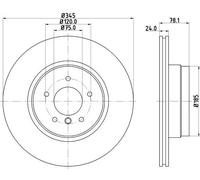 2x Disco freno ventilazione interna 8DD 355 129-321 HELLA per BMW X5 X6