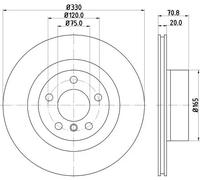 2x Disco freno ventilazione interna 8DD 355 129-811 HELLA per BMW X3 X4