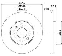 2x Disco freno ventilazione interna 8DD 355 130-001 HELLA per KIA PICANTO III