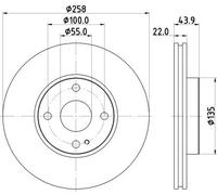2x Disco freno ventilazione interna 8DD 355 131-821 HELLA per MAZDA 2 Hatchback