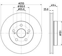 2x Disco freno ventilazione interna 8DD 355 131-911 HELLA per TOYOTA PRIUS