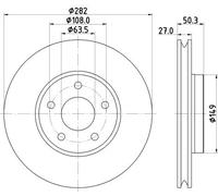 2x Disco freno ventilazione interna 8DD 355 132-021 HELLA per FORD FOCUS IV