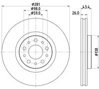 2X Disco Freno Hella Pagid 8DD 355 132-131 Pro per Fiat Assale Anteriore