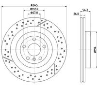 HELLA 8DD 355 132-461 Disco freno