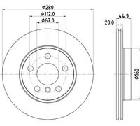 2x Disco freno ventilazione interna 8DD 355 132-541 HELLA per BMW i3