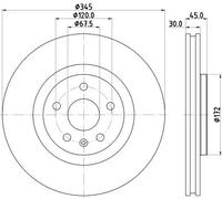 2x Disco freno ventilazione interna 8DD 355 132-621 HELLA PAGID per OPEL