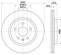 2x Disco freno ventilazione interna 8DD 355 132-751 HELLA PAGID per OPEL