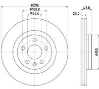 2x Disco freno ventilazione interna 8DD 355 133-441 HELLA per VOLVO XC40