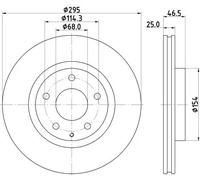 2X Disco Freno Hella Pagid 8DD 355 133-681 Pro per Mazda Assale Anteriore