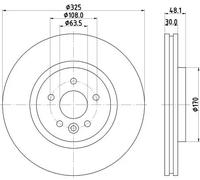 2x Disco freno ventilazione interna 8DD 355 133-841 HELLA per JAGUAR LAND ROVER